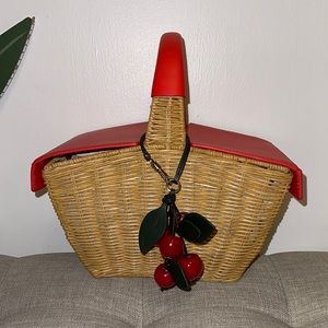 kate spade wicker cherry picnic basket